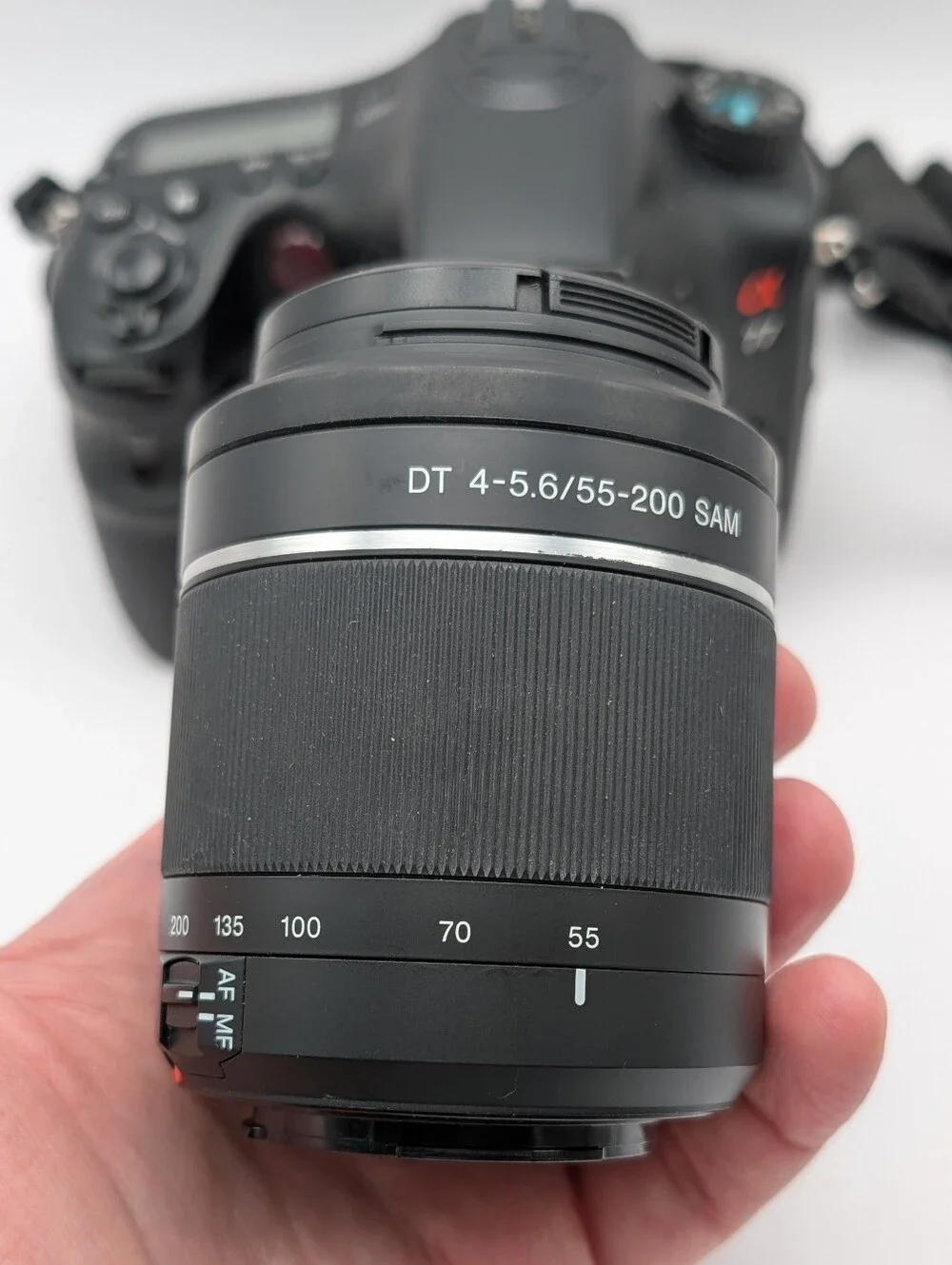 Sony Camera Alpha A77 SLT-A77V 24.3MP + DT 4-5.6/55-200 SAM Lens + 3 Batteries